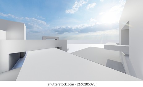 3d Rendering Architecture Background Building Geometric Shape