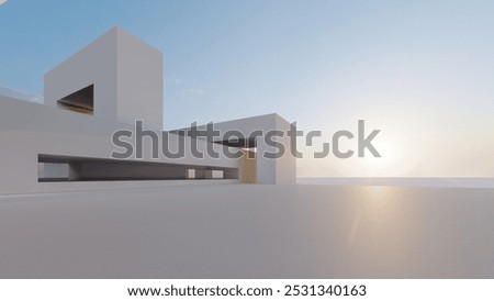 3d rendering architecture background building geometric shape