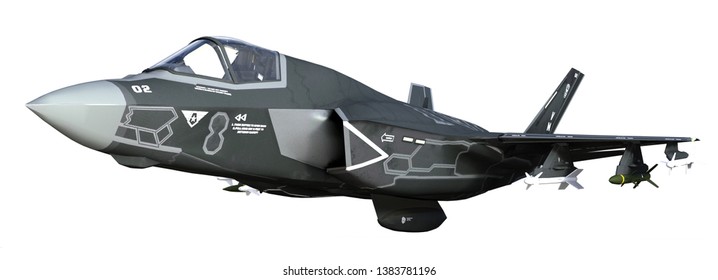 3d rendering army armed plane isolated on white