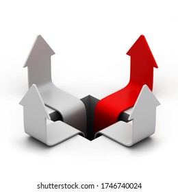 3d rendering of Arrows moving up