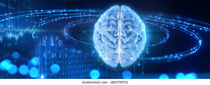 3d Rendering Artificial Brain Microchip Concept Stock Illustration ...