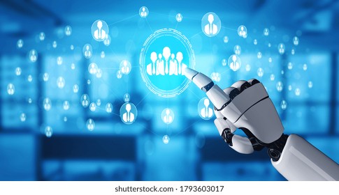 3D rendering artificial intelligence AI research of robot and cyborg development for future of people living. Digital data mining and machine learning technology design for computer brain. - Powered by Shutterstock