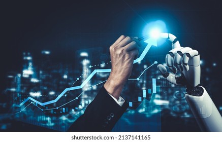 3D rendering artificial intelligence AI research of droid robot and cyborg development for future of people living. Digital data mining and machine learning technology design for computer brain.
