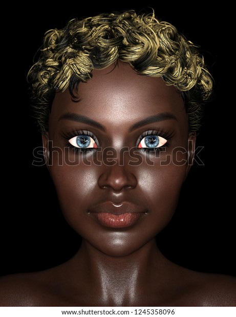 3d Rendering Attractive African Woman Model Stock Illustration