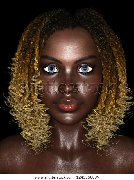 3d Rendering Attractive African Woman Model Stock Illustration