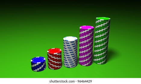 Casino Chips Stacks Isolated 3d Rendering Stock Illustration 758811838 ...