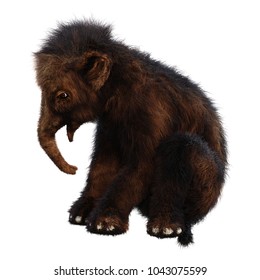 3D Rendering Of A Baby Woolly Mammoth Isolated On White Background