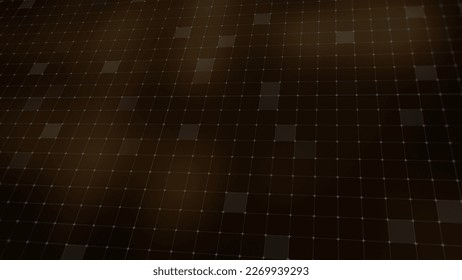 3D rendering of a background composed of a digital plexus of high-tech mesh. Small squares and HUD lines in space. Background for news studio, digital product promotion, corporate promotion