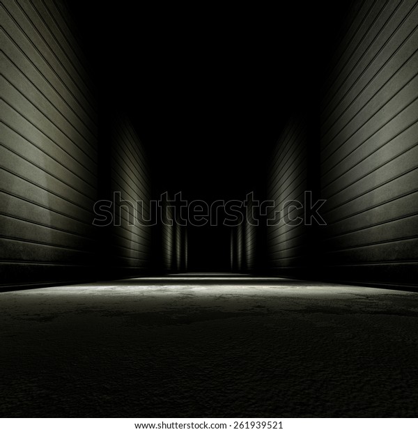 3dレンダリング背景に暗い路地 のイラスト素材
