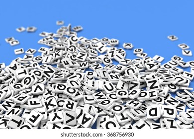 3D rendering of a background made of letter tiles