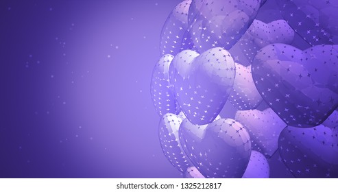 3D rendering backgrounds with hearts