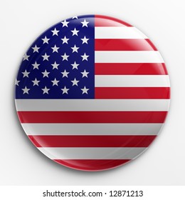 3d Rendering Of A Badge With The American Flag