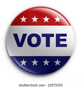 3d rendering of a badge to encourage voting