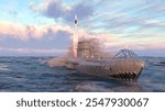 3D rendering of the ballistic missile submarine