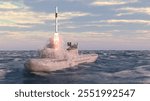 3D rendering of the ballistic missile submarine