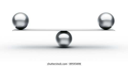 3d rendering of balls balancing