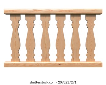3d rendering of balusters wood 