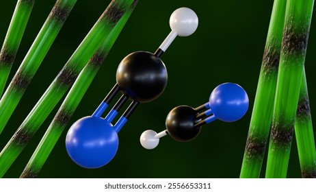 3d rendering of Bamboo, it does contain cyanogenic glycosides, which can break down into hydrogen cyanide (HCN). HCN is a potent poison that can be fatal.