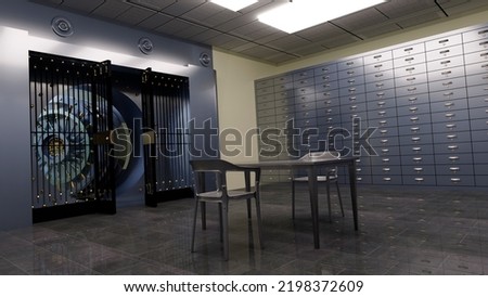 3D rendering of a bank vault safe