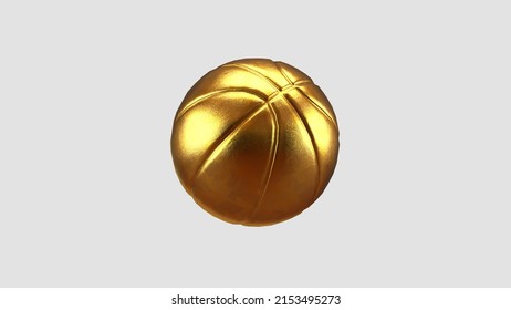 3D rendering of a basketball with gold foil on it. The golden basketball floats in the air. Promotion of a sporting event or basketball game. - Powered by Shutterstock