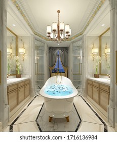 3D rendering of a Bathroom interior.