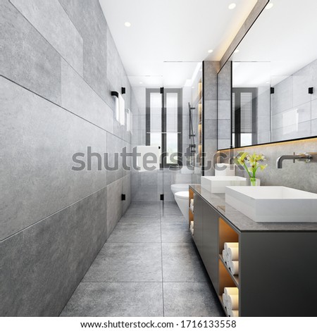 3D rendering of a Bathroom interior.