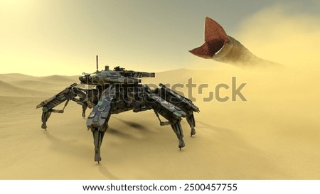 3D rendering of a battle robot
