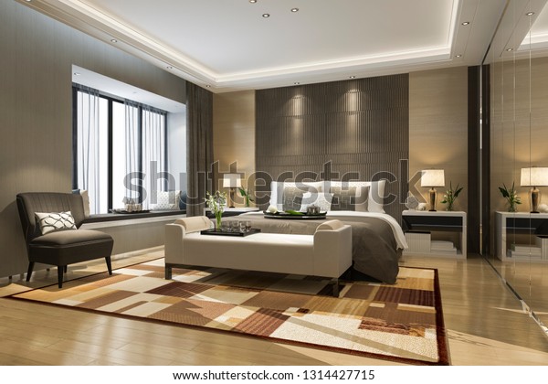 3d Rendering Beautiful Luxury Bedroom Suite Buildings Landmarks