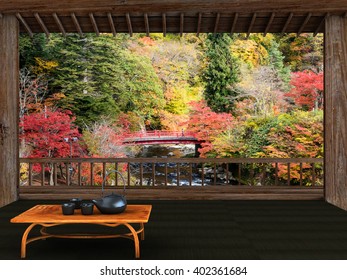 3D rendering beautiful view for tea time with nature view
