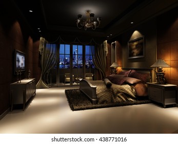 3d rendering bed room 