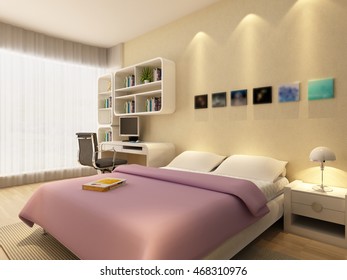 3d rendering bed room