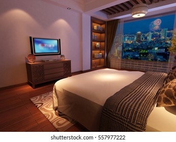 3d rendering bed room