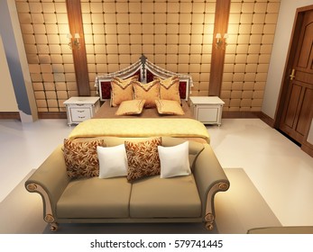 3d rendering bed room
