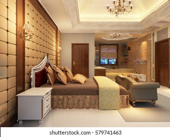3d rendering bed room
