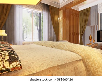 3d rendering bed room