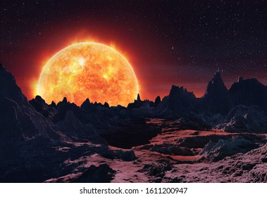 3D Rendering Of Betelgeuse Red Giant From Orion