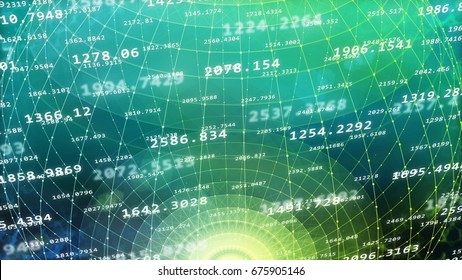 3d Rendering Of Big Data Concept. Abstract Digital Numbers.