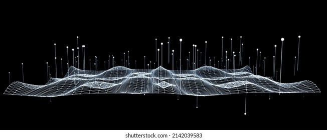 3d Rendering Big Data Visualization Digital Data Threads Plot Network