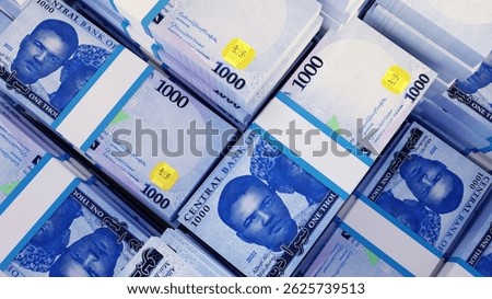  3D rendering of Big huge many bundles stacks pile heap of Nigerian naira notes money. wallpaper backdrop background. aerial view