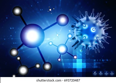 3d rendering biological microscopic virus