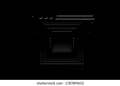 3D rendering black abstract motherboard illustration