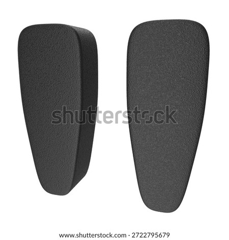 3D rendering of black grainy plastic quotation marks with noise texture isolated on white background