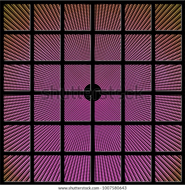 3d Rendering Black Grid Over Circular Stock Illustration 1007580643