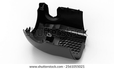 3D rendering - Black injected plastic part
