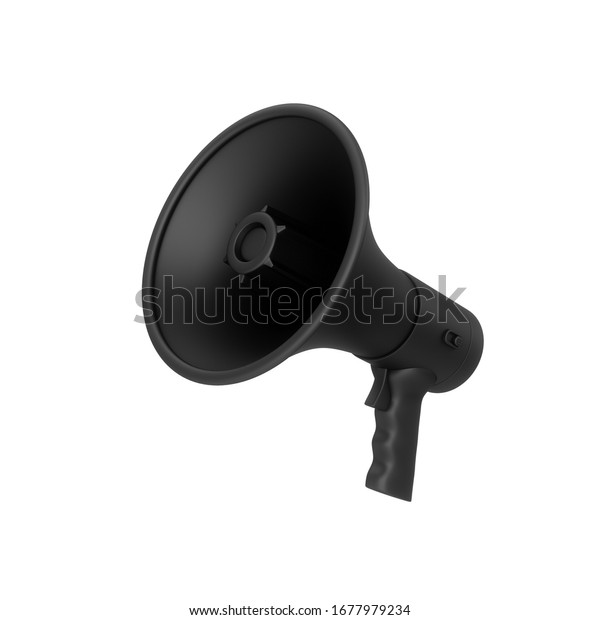 3d Rendering Black Megaphone Isolated On Stock Illustration 1677979234