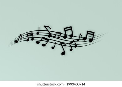 3d Rendering Black Music Note