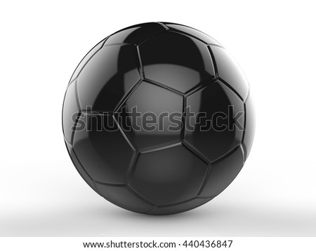 3d rendering black soccer ball