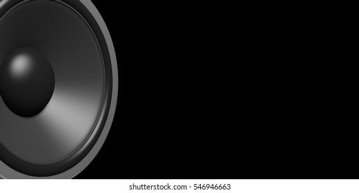 3d rendering black speaker on black background