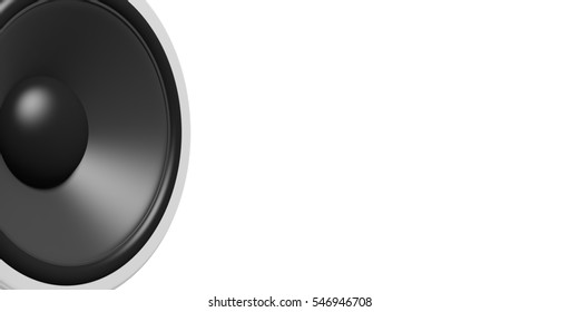 3d rendering black speaker on white background