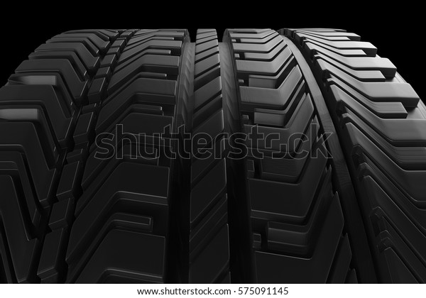 3d rendering black tire texture or tread\
pattern background
